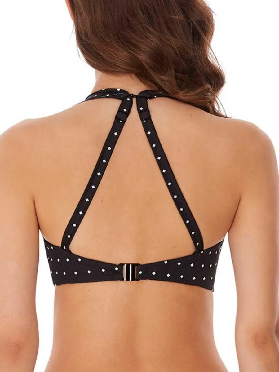 Jewel Cove High Apex Bikini Top - Black