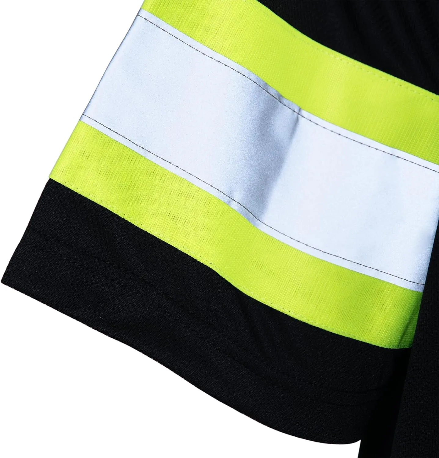 JORESTECH Polo Shirt Short Sleeve with Reflective Tape anf High Vis Yellow Contrast Strips and X on The Back