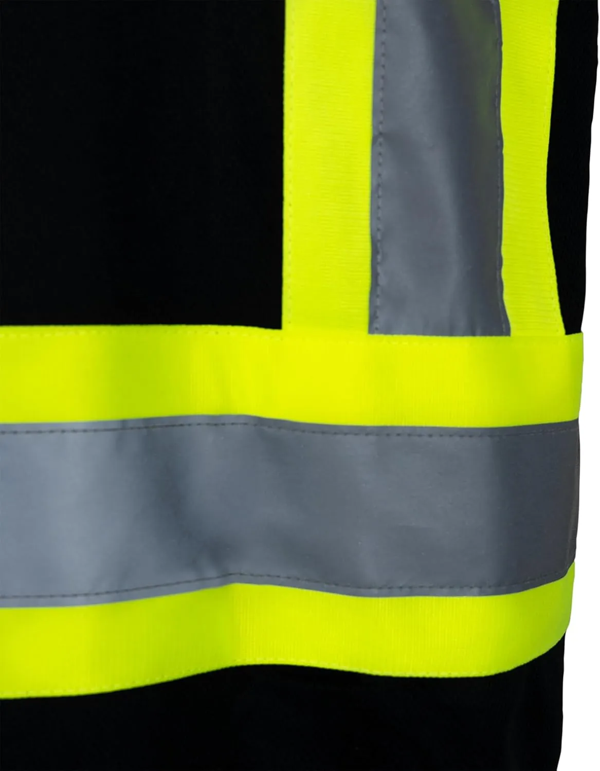 JORESTECH Polo Shirt Short Sleeve with Reflective Tape anf High Vis Yellow Contrast Strips and X on The Back