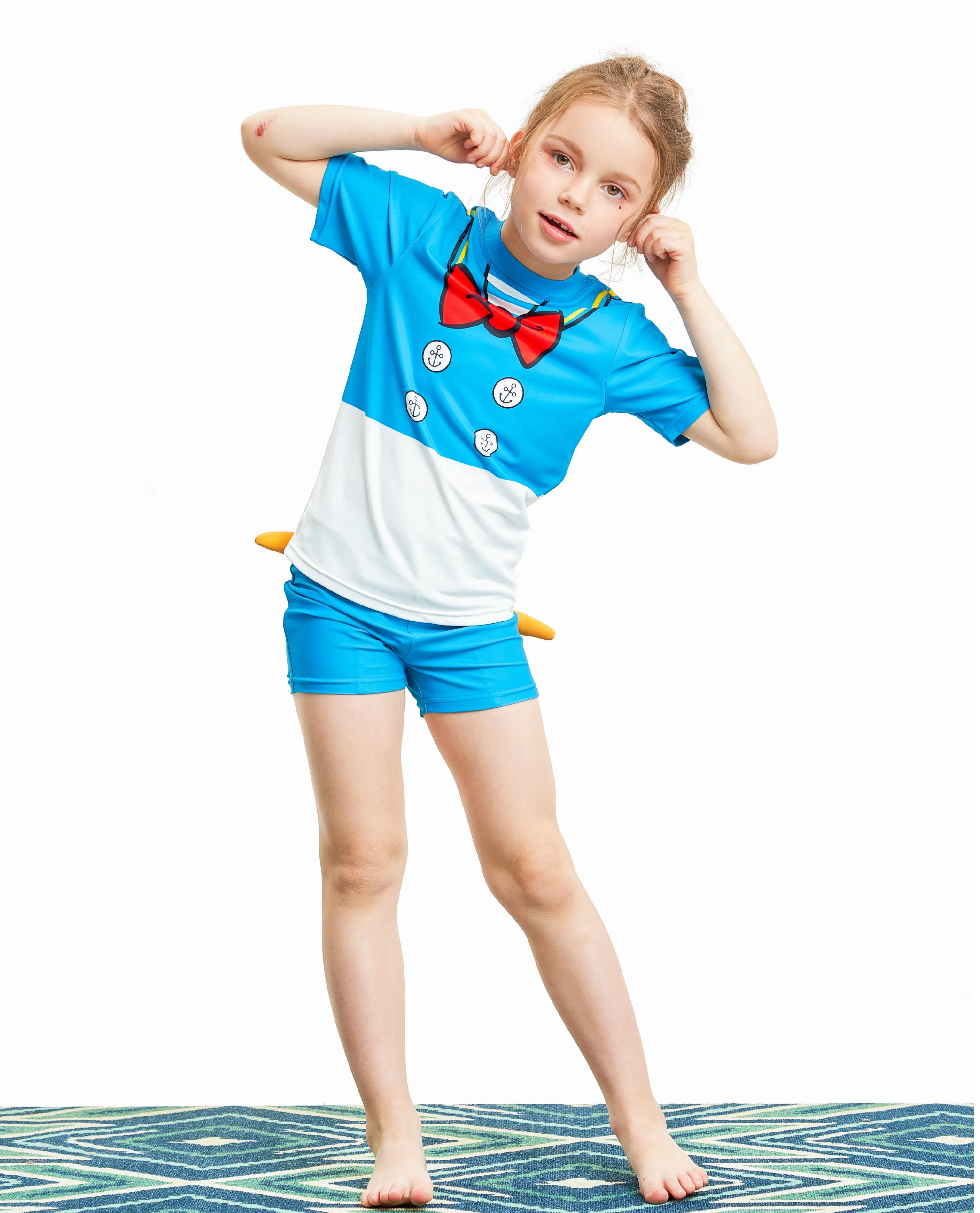 Kids Two-Piece Donald Duck 3D Feet Swimwear