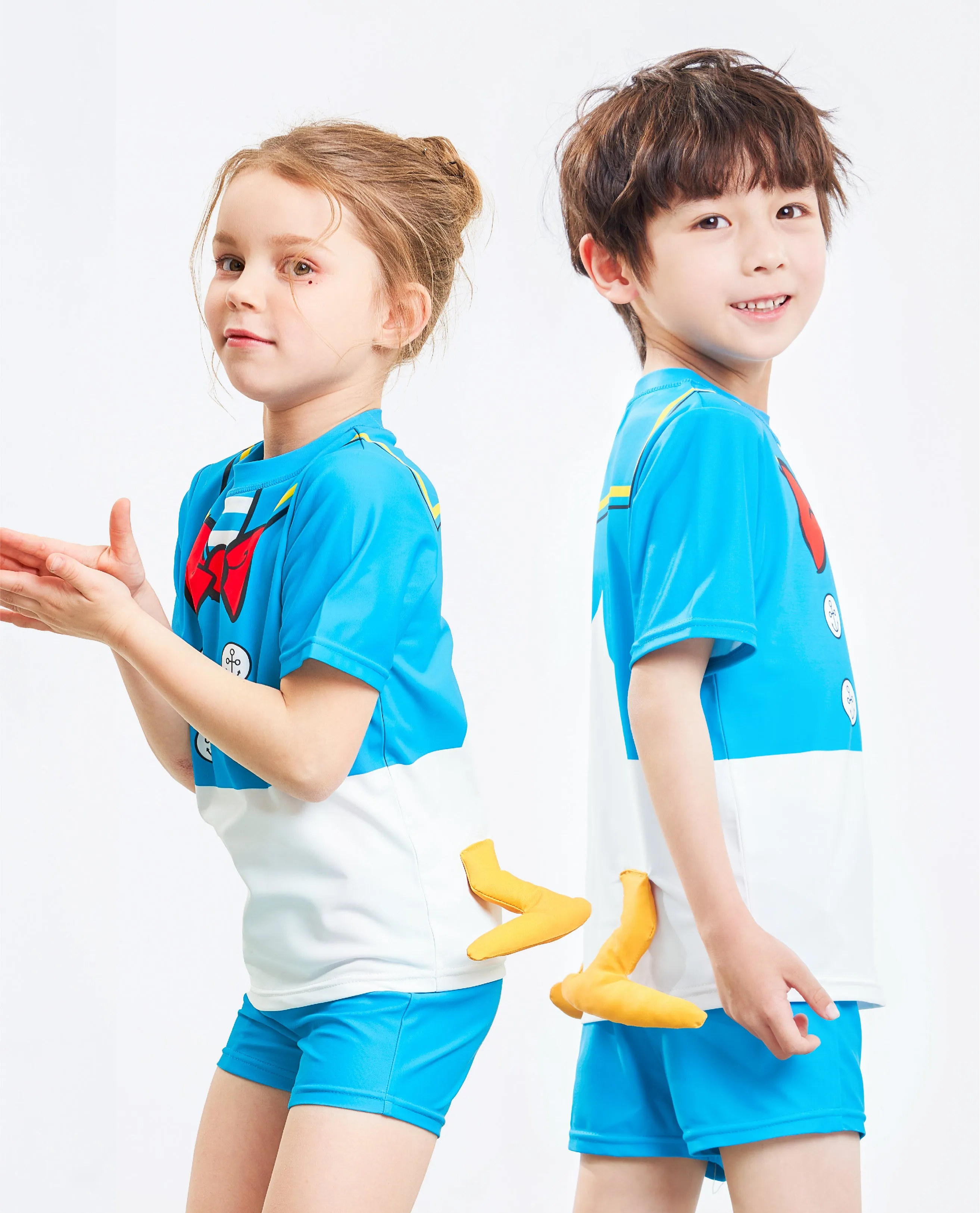 Kids Two-Piece Donald Duck 3D Feet Swimwear