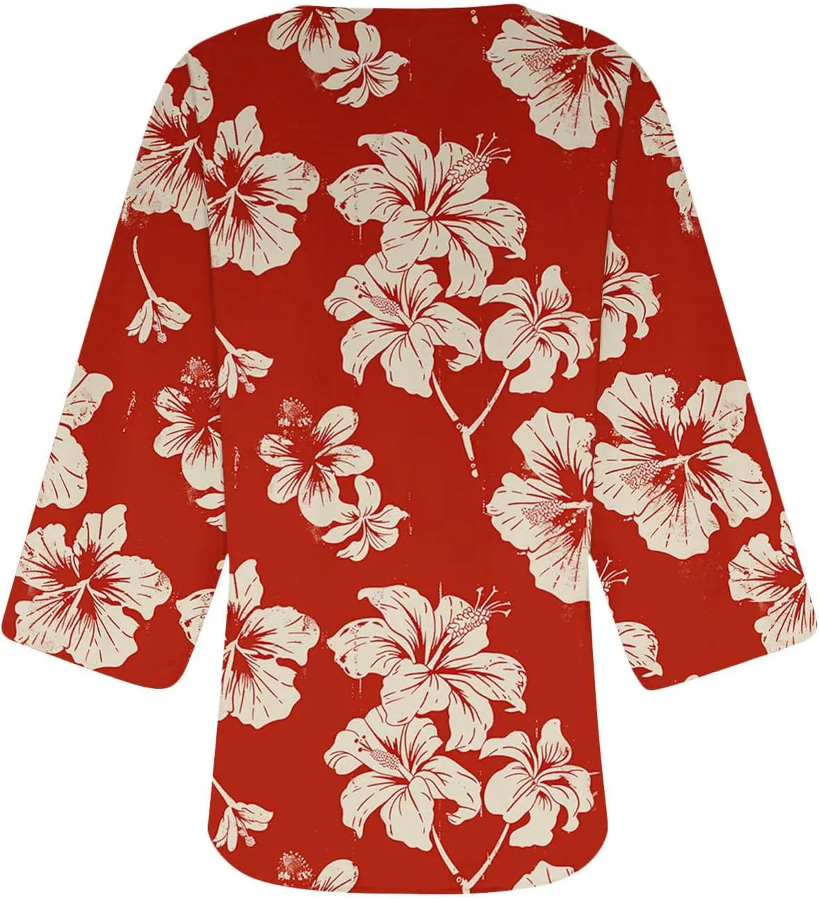 Kimono Cardigans for Women Floral Print Hawaiian Beach Cover Up Puff Sleeve Chiffon Blouse Cruise Outfits Summer Tops