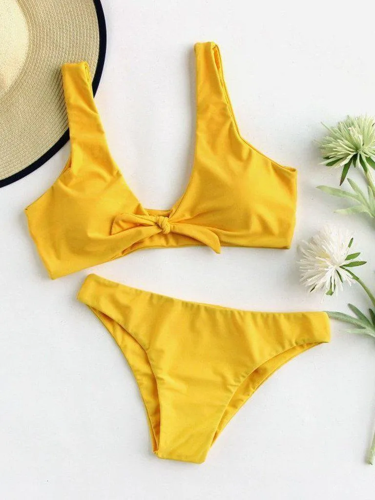 Knot Front Bikini Set
