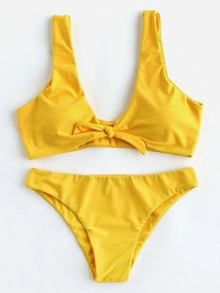 Knot Front Bikini Set