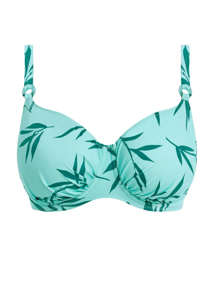 Luna Bay Gathered Full Cup Bikini Top - Glacier