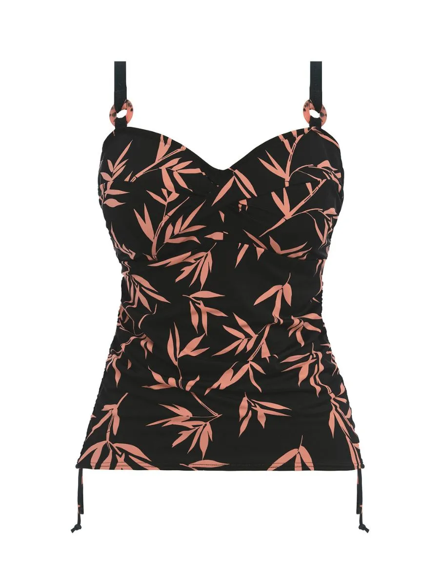 Luna Bay Twist Front Tankini - Lacquered Black