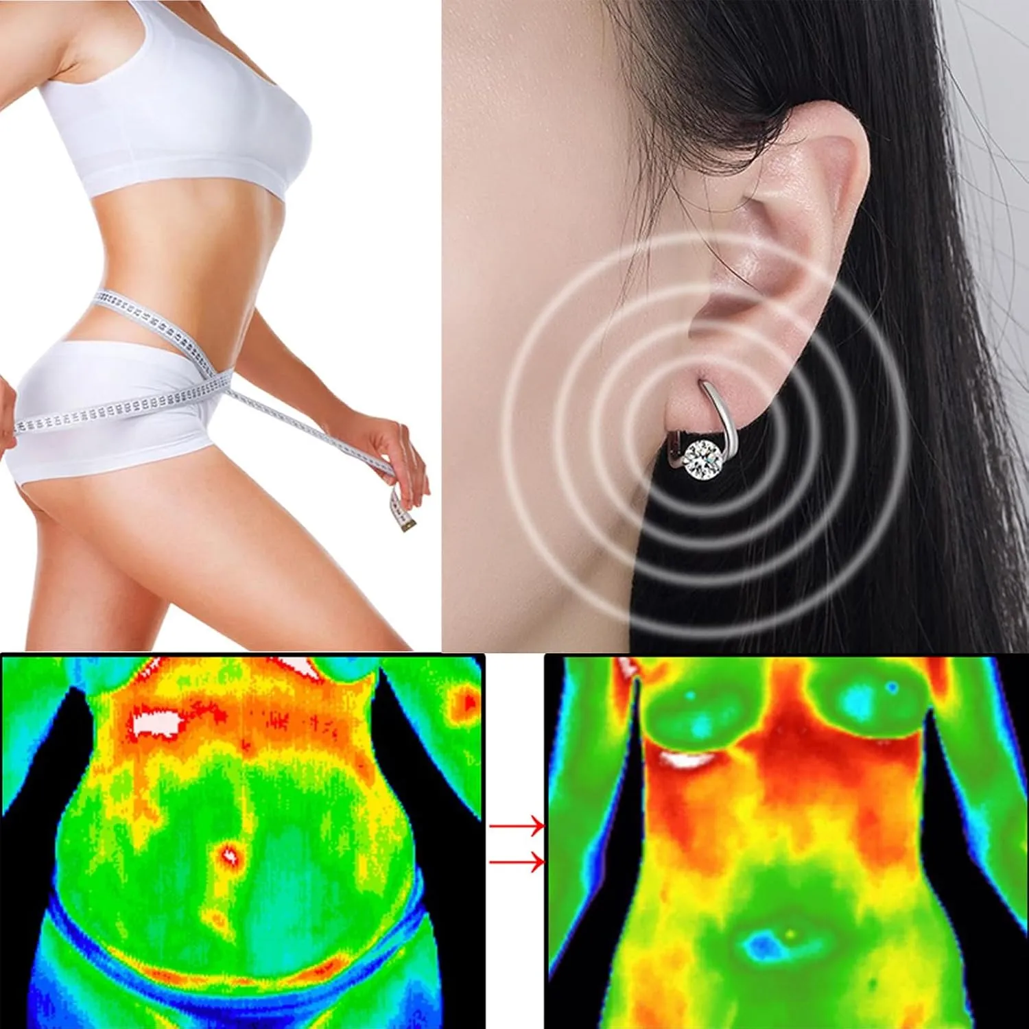 Lymphatic Earrings for Women Halolux Histone Lymphvity Germanium Drainage Earrings Magnetotherapy Rhinestone Hoop Earrings Jewelry Gifts