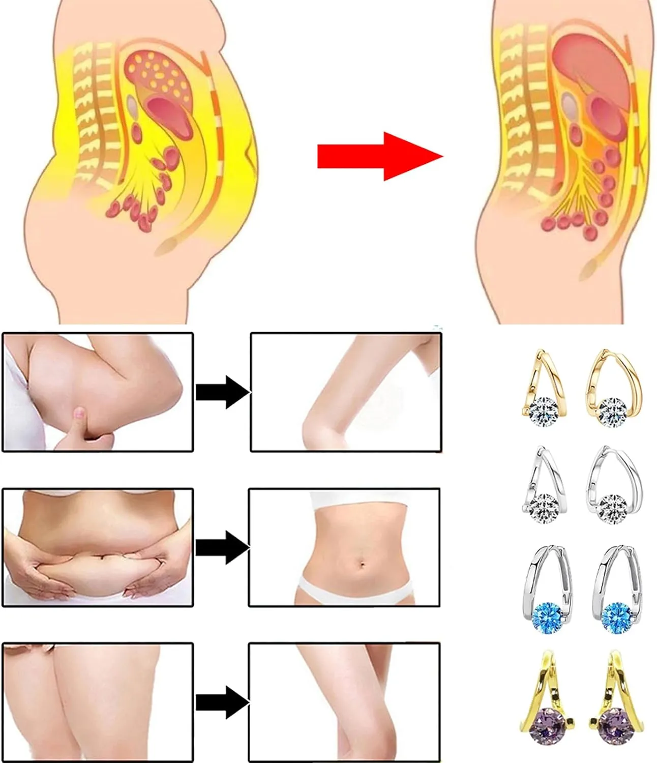 Lymphatic Earrings for Women Halolux Histone Lymphvity Germanium Drainage Earrings Magnetotherapy Rhinestone Hoop Earrings Jewelry Gifts
