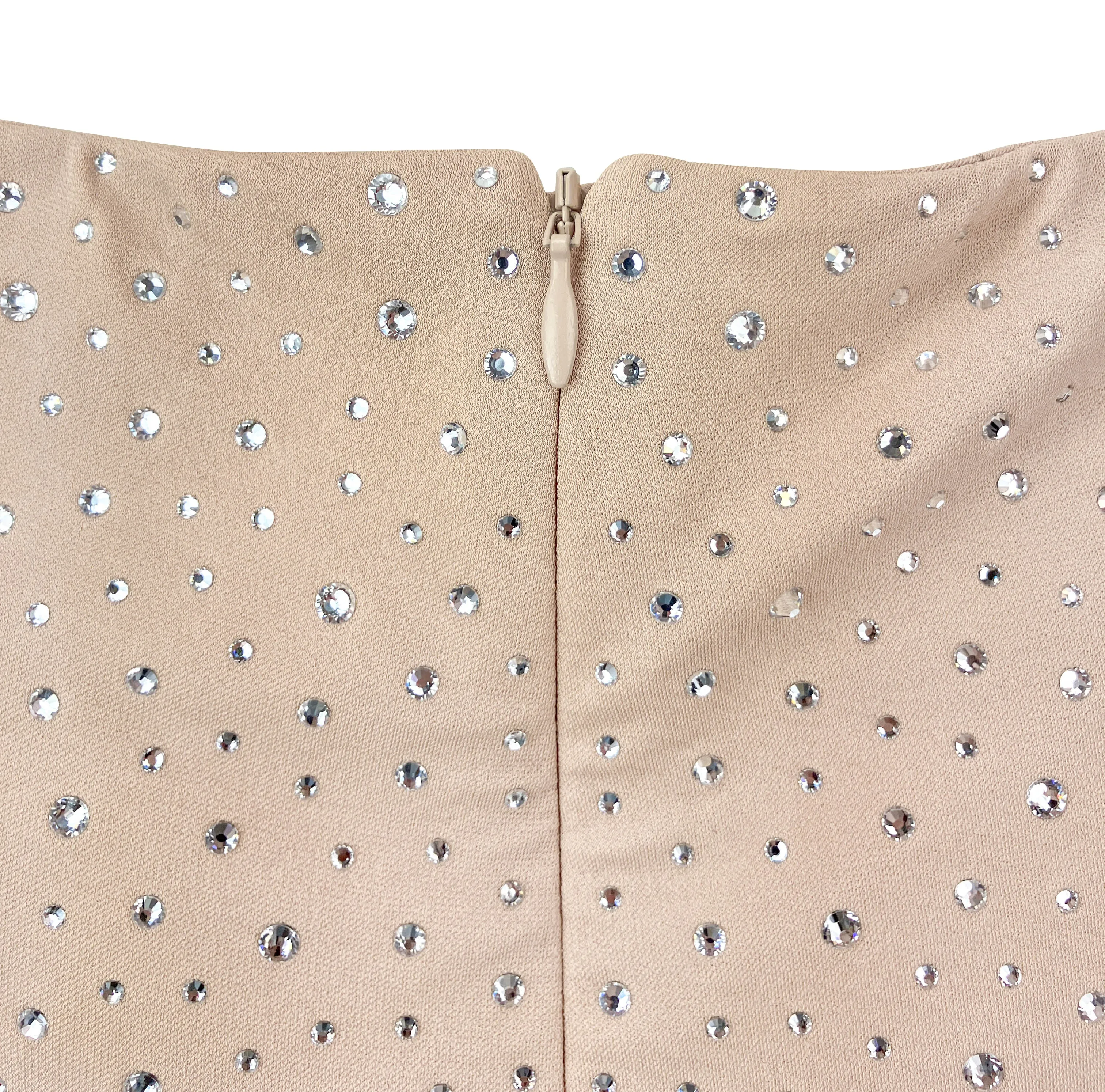 Magda Butrym Crystal Embellished Gown in Beige