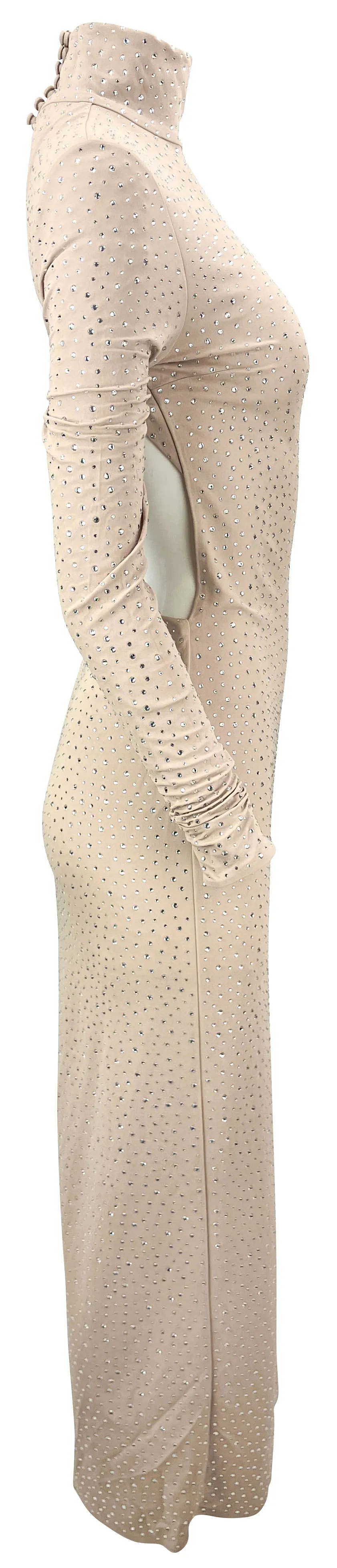 Magda Butrym Crystal Embellished Gown in Beige