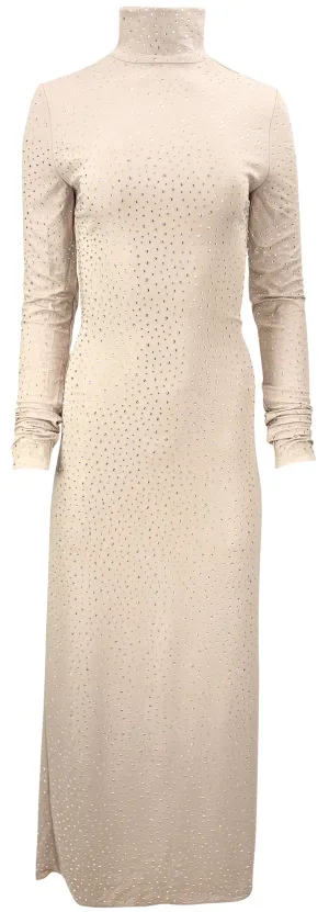 Magda Butrym Crystal Embellished Gown in Beige