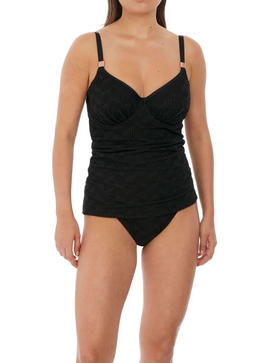 Marseille Bardot Gathered Full Cup Tankini - Black