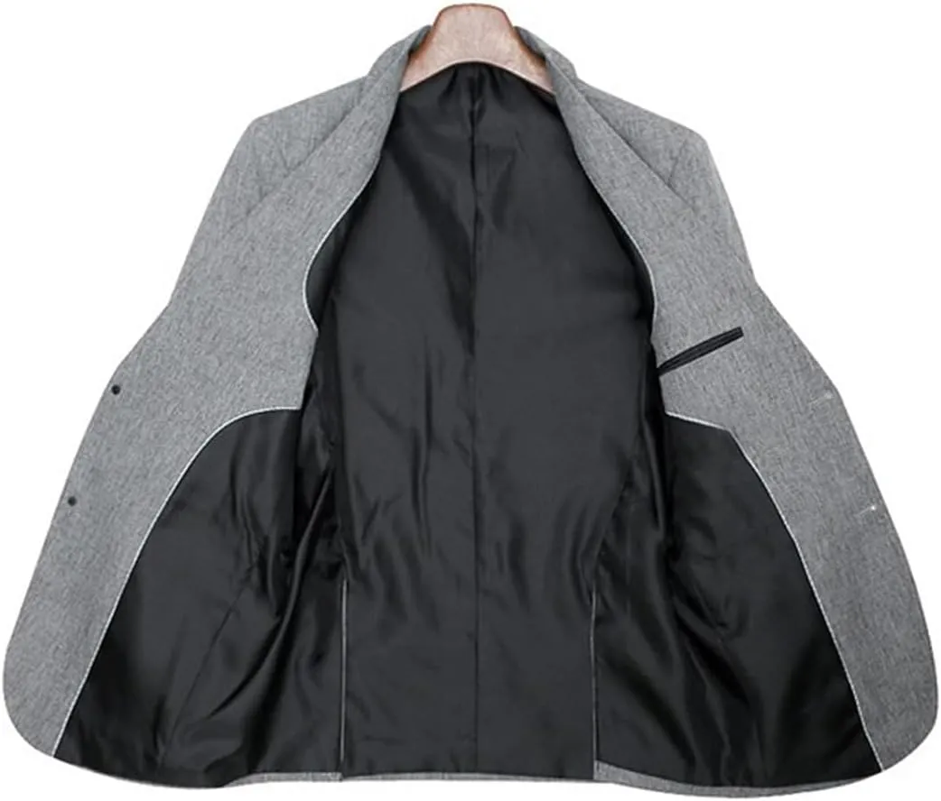 Men's Linen Blazer Double Breasted Casual Daily Homecoming Sport Coat Suit Jacket