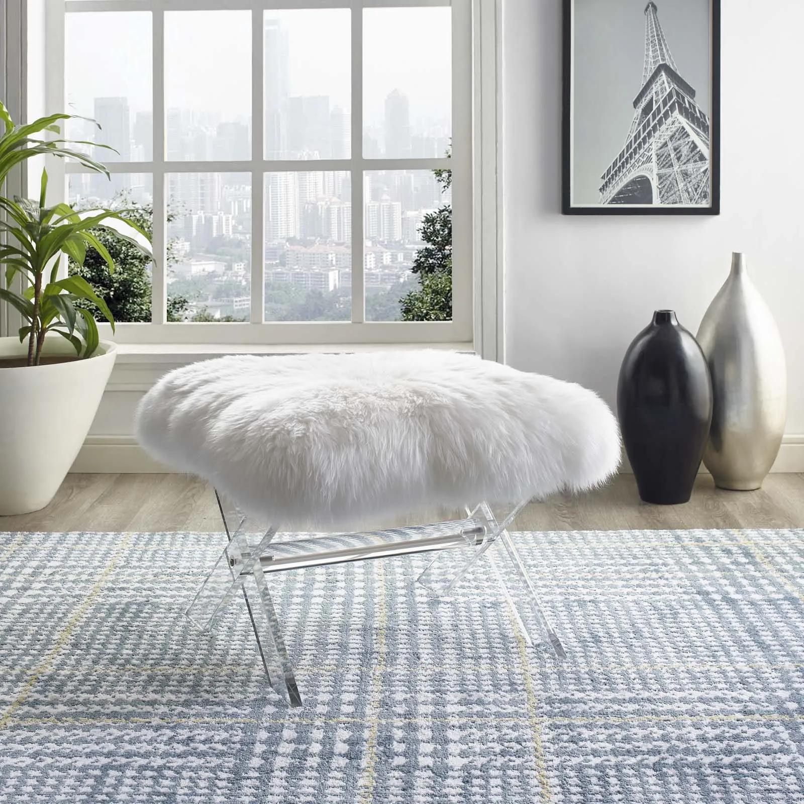 Modern Classic Swift Sheepskin Corner Bench - Bench Under Living Room Window