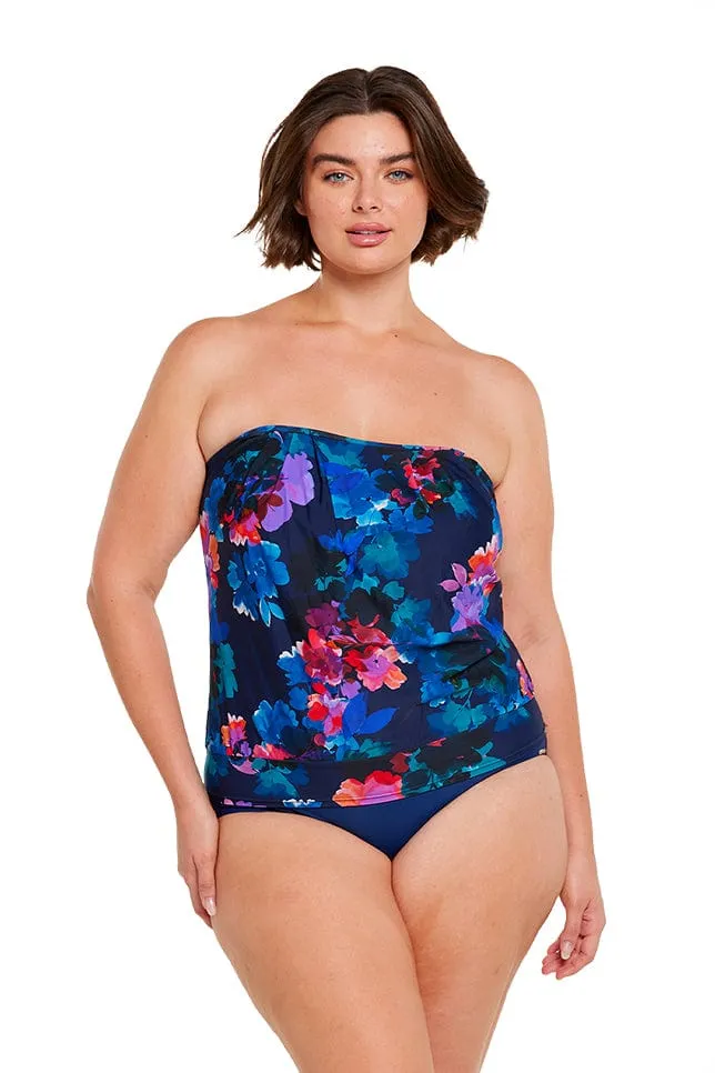 Montego Flouncy Bandeau Tankini Top