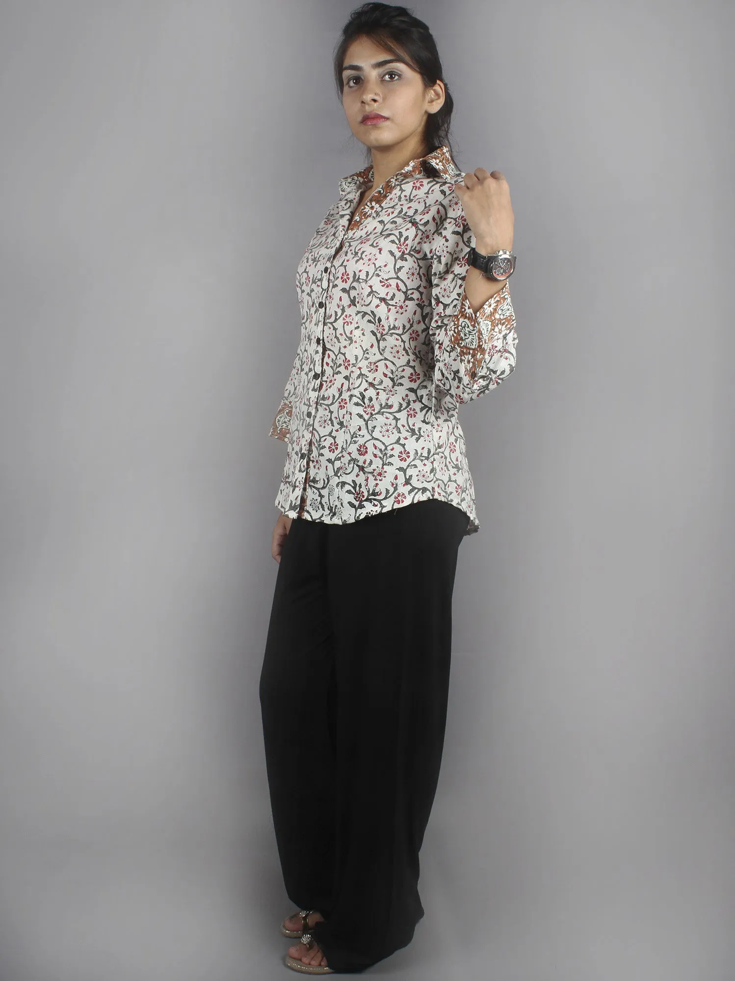 Multi Color Hand Block Printed Shirt- S3517011
