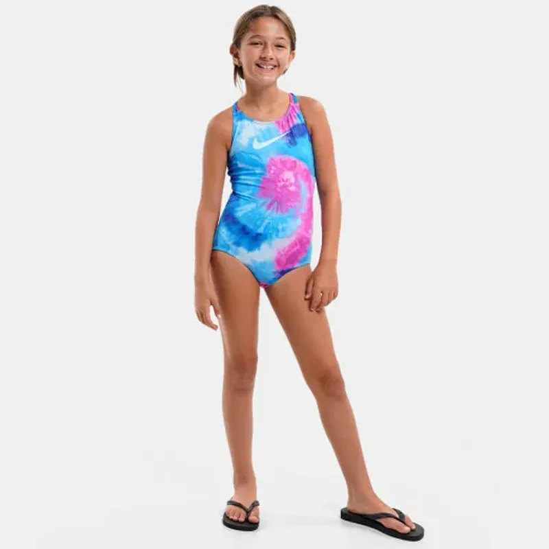 Nike - Girls' Tie Dye Spiderback One Piece (Photo Blue)