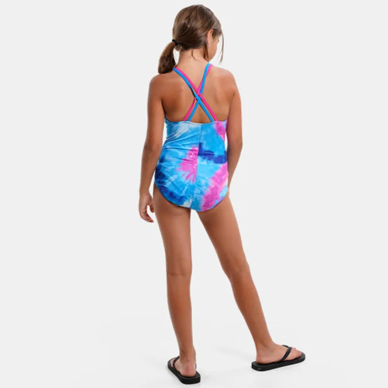 Nike - Girls' Tie Dye Spiderback One Piece (Photo Blue)