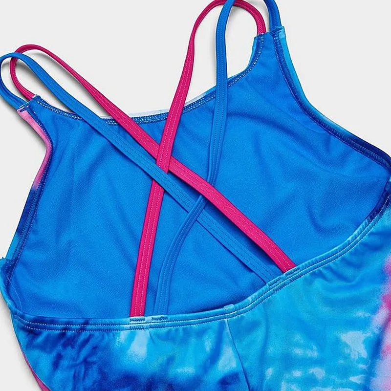 Nike - Girls' Tie Dye Spiderback One Piece (Photo Blue)