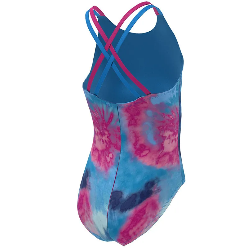 Nike - Girls' Tie Dye Spiderback One Piece (Photo Blue)