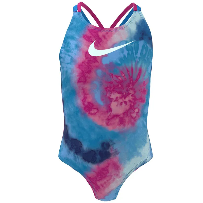 Nike - Girls' Tie Dye Spiderback One Piece (Photo Blue)