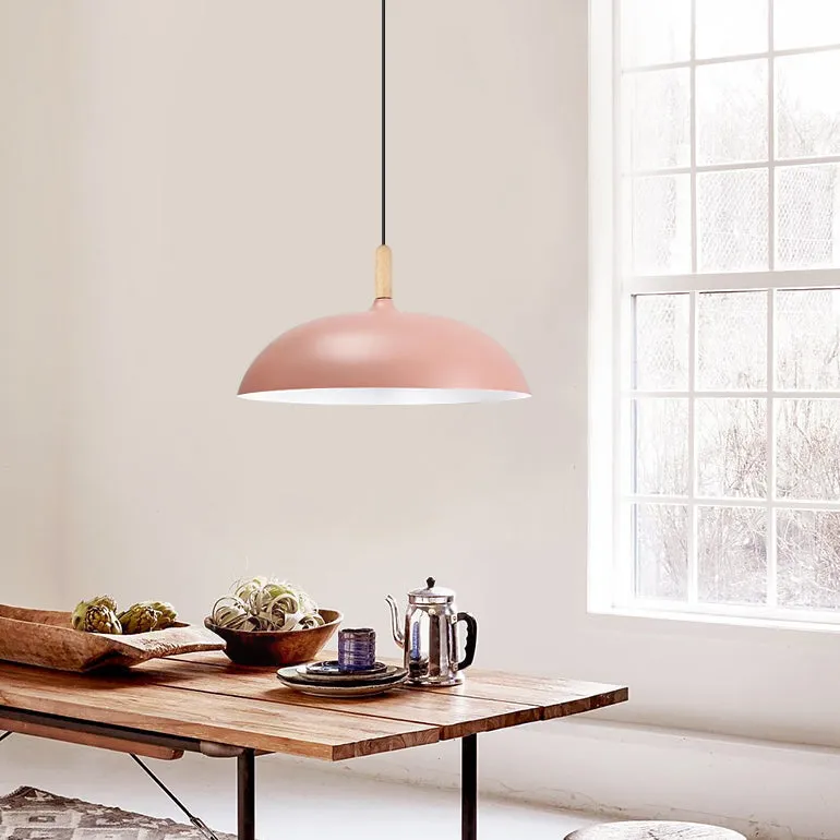 Nordic Aluminum Saucer Pendant Light - Candy Colored, 14"/18" - Perfect for Office