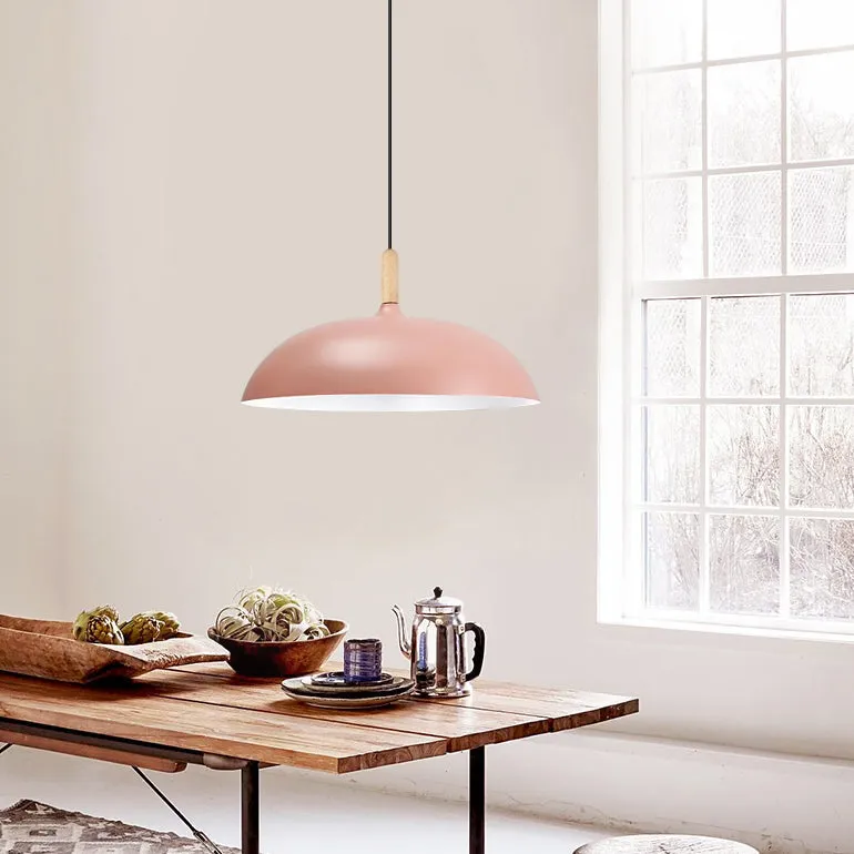 Nordic Aluminum Saucer Pendant Light - Candy Colored, 14"/18" - Perfect for Office
