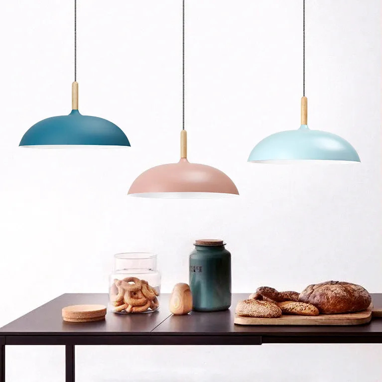 Nordic Aluminum Saucer Pendant Light - Candy Colored, 14"/18" - Perfect for Office