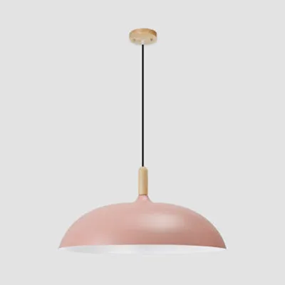 Nordic Aluminum Saucer Pendant Light - Candy Colored, 14"/18" - Perfect for Office