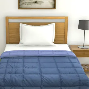 Nova Grided Polyester Comforter (Blue)  - 120 GSM