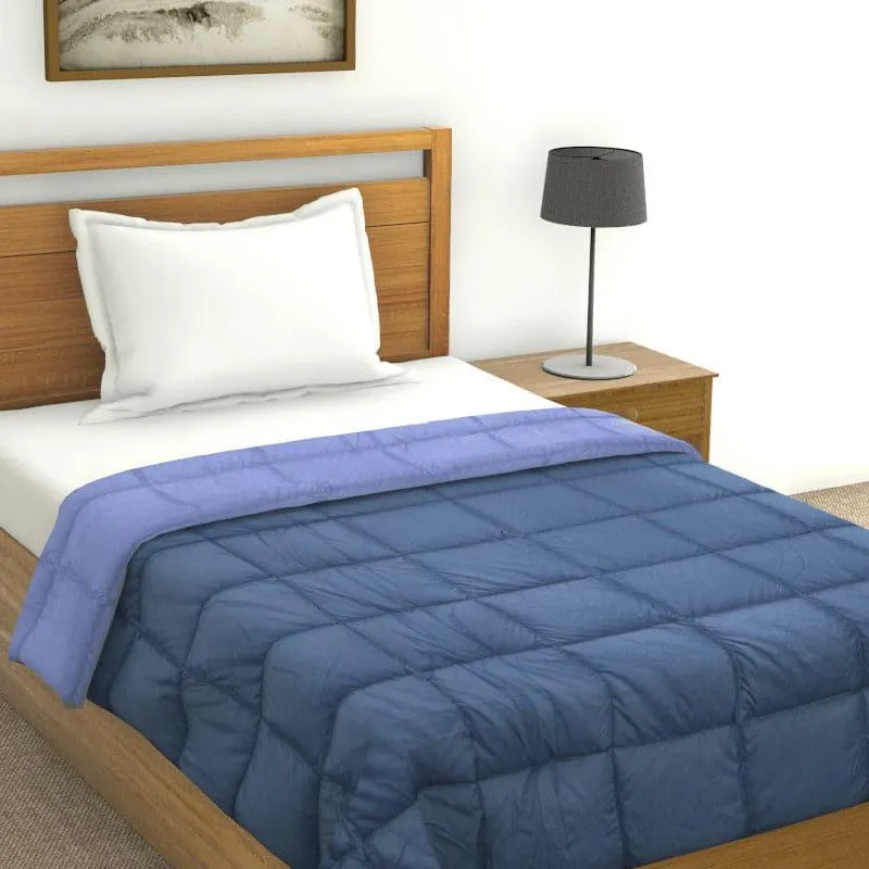 Nova Grided Polyester Comforter (Blue)  - 120 GSM