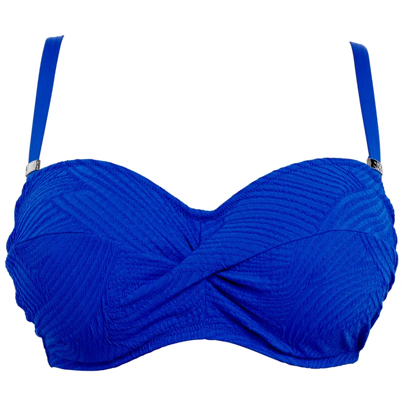 Ottawa Blue Twist Bandeau Multiway Bikini Top - Fantasie Swim
