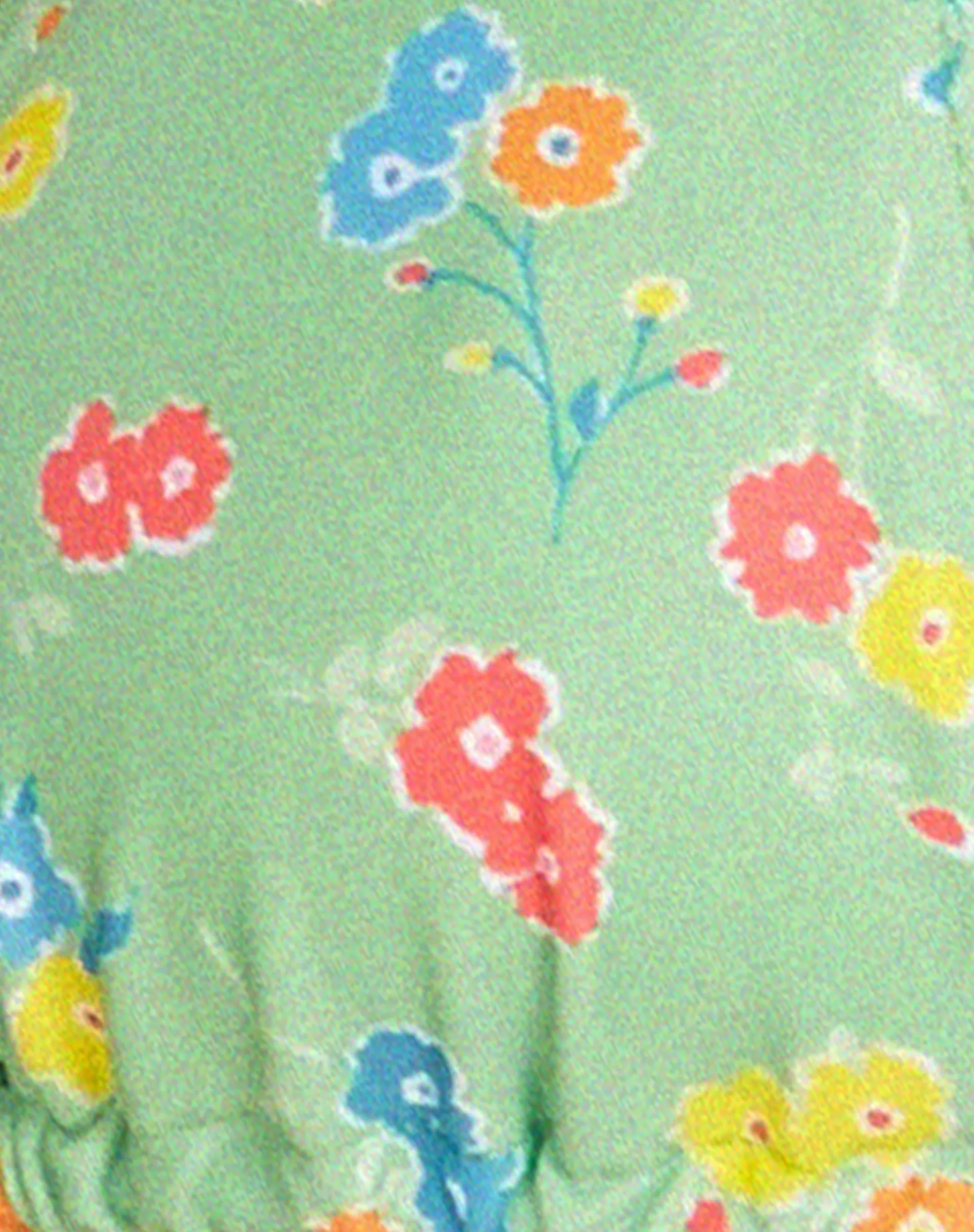 Pamita Bikini Top in Green Floral with Pink Binding
