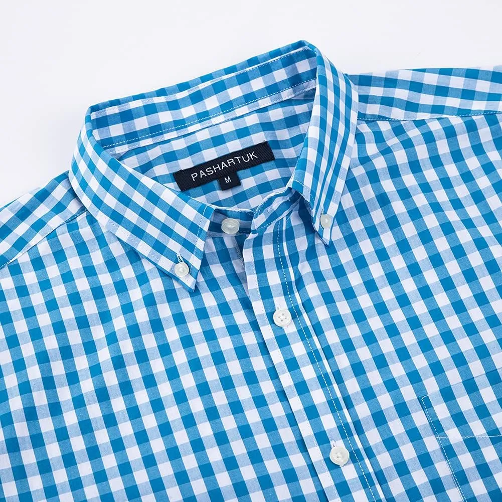 PASHARTUK Cotton Regular Fit Mens Long Sleeve Shirts Button Down Shirts for Men