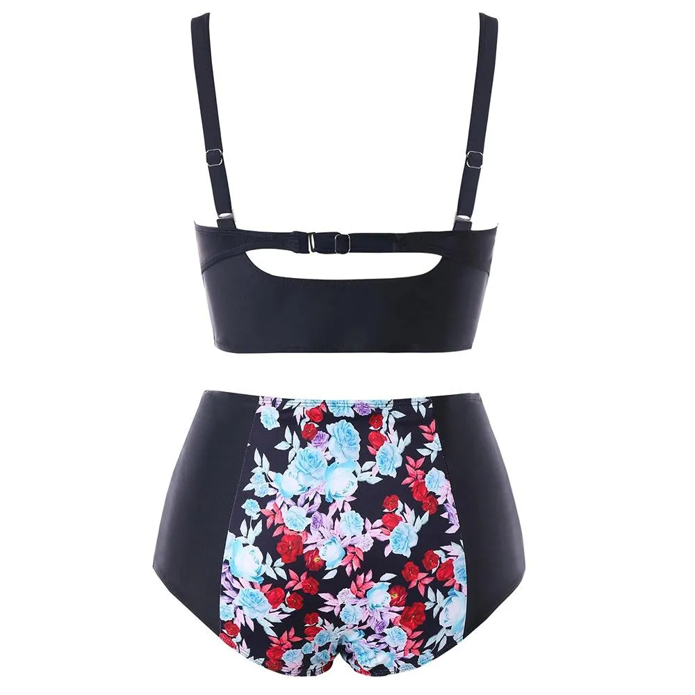 Plus Size Floral Printed Swimsuit