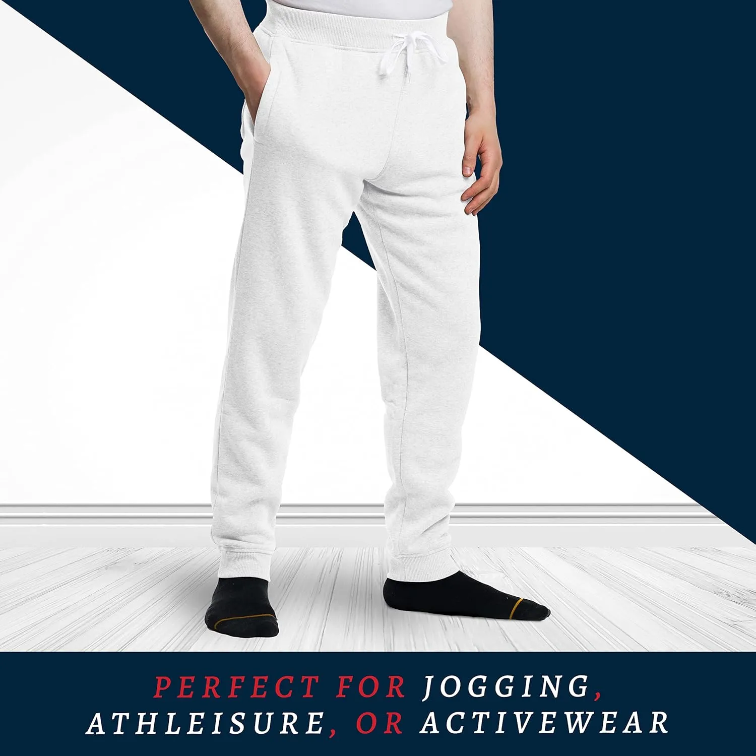 Premium Wear Mens Jogger Sweatpants - Lightweight, Super Soft, 100% Polyester | Elastic Drawstring, Deep Pockets, Tag-Free