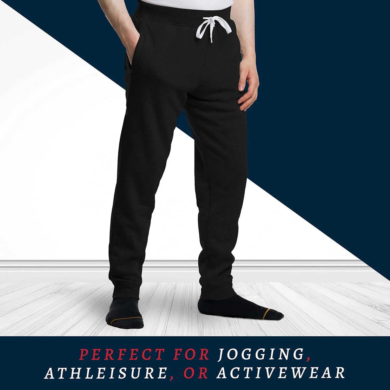 Premium Wear Mens Jogger Sweatpants - Lightweight, Super Soft, 100% Polyester | Elastic Drawstring, Deep Pockets, Tag-Free