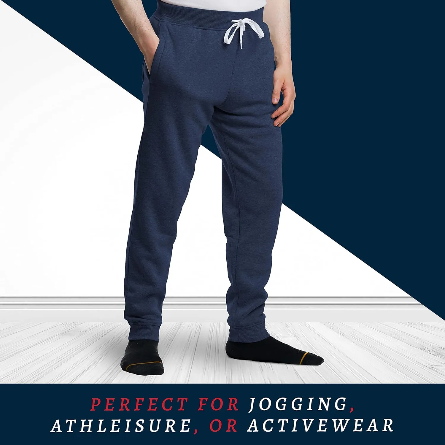 Premium Wear Mens Jogger Sweatpants - Lightweight, Super Soft, 100% Polyester | Elastic Drawstring, Deep Pockets, Tag-Free