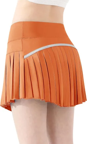 QooNoo Girls Skorts Tennis Skirts for Girls Pleated Athletic Skirt with Pockets Toddler High Waist Cheer Skirt Built-in Short