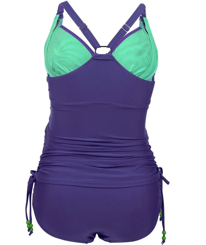 Rosewater Shake Fuller Flexi Wire Maternity Tankini Swimwear Set -  Purple