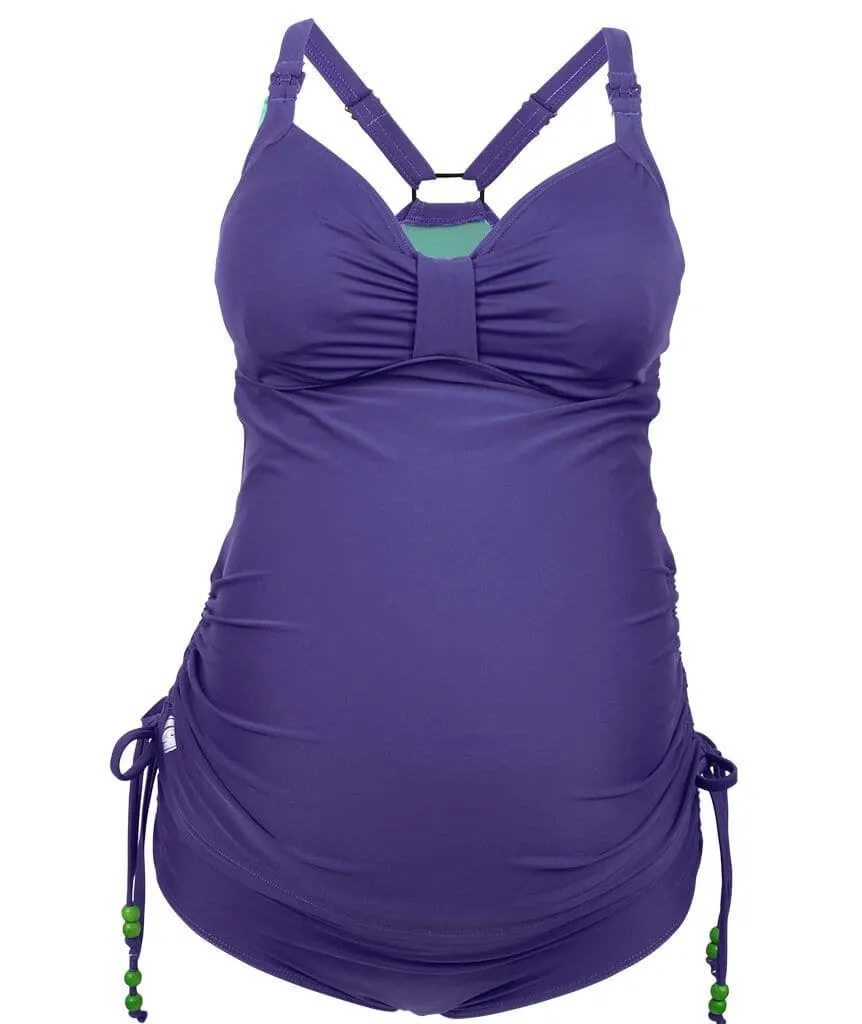 Rosewater Shake Fuller Flexi Wire Maternity Tankini Swimwear Set -  Purple
