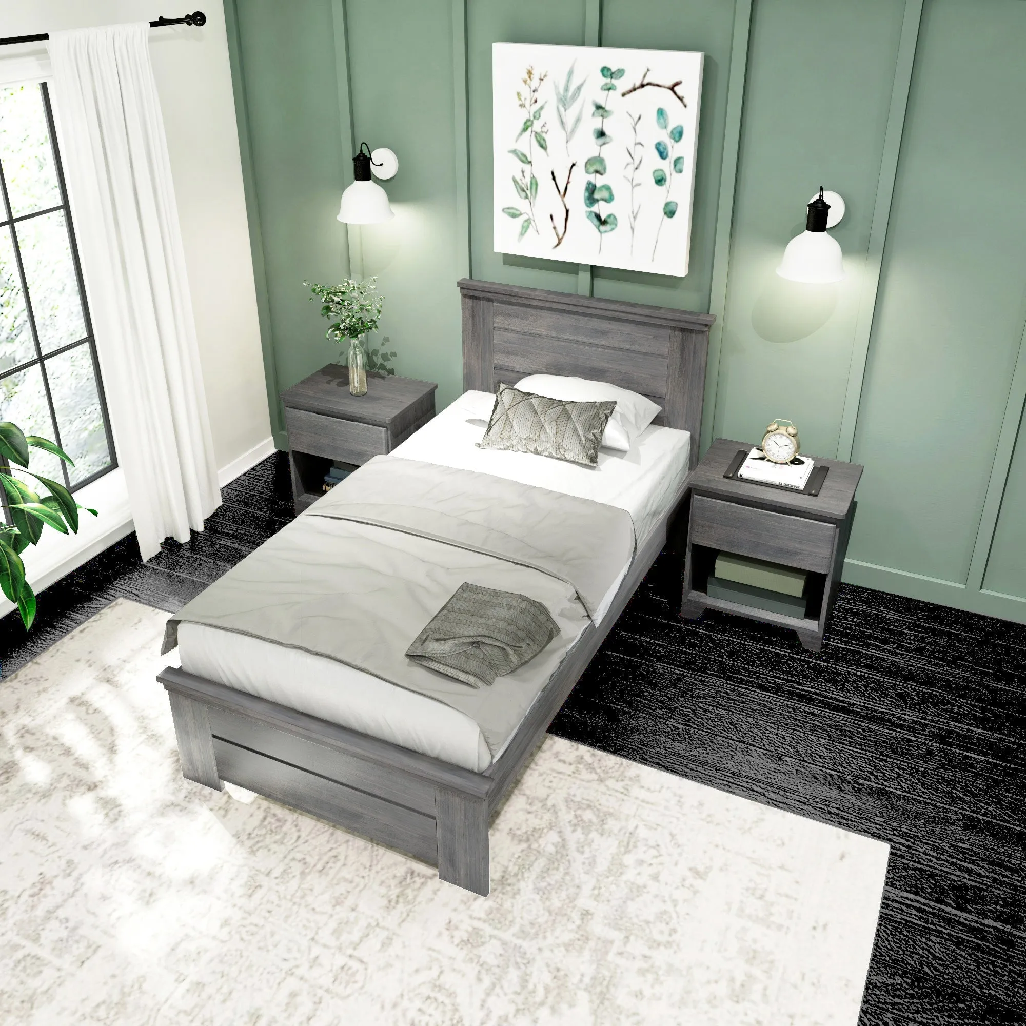 Rustic Panel Bed - Twin