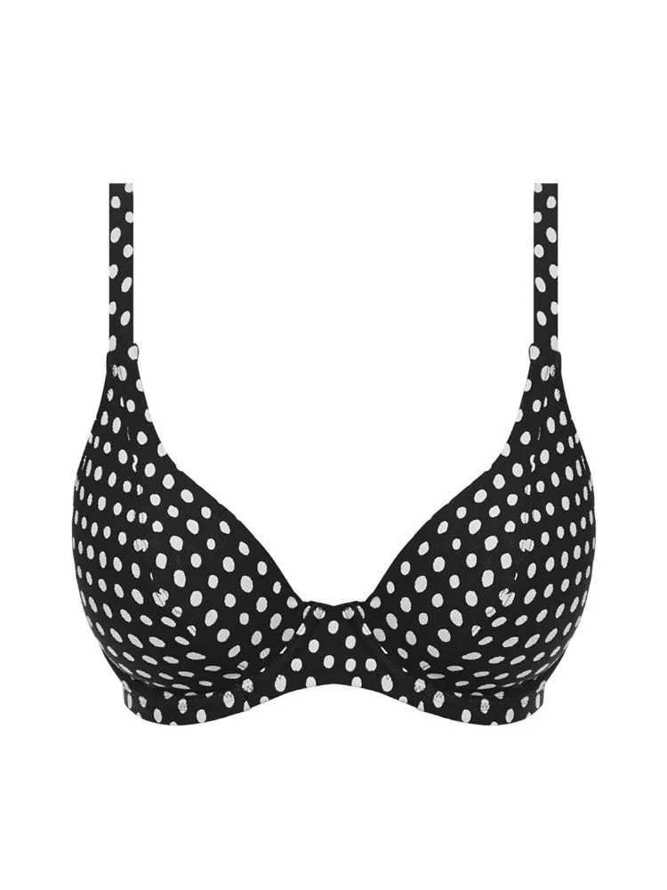 Santa Monica Plunge Bikini Top - Black/White