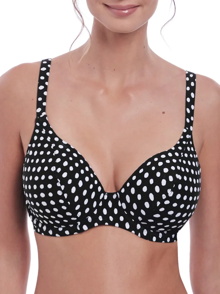 Santa Monica Plunge Bikini Top - Black/White
