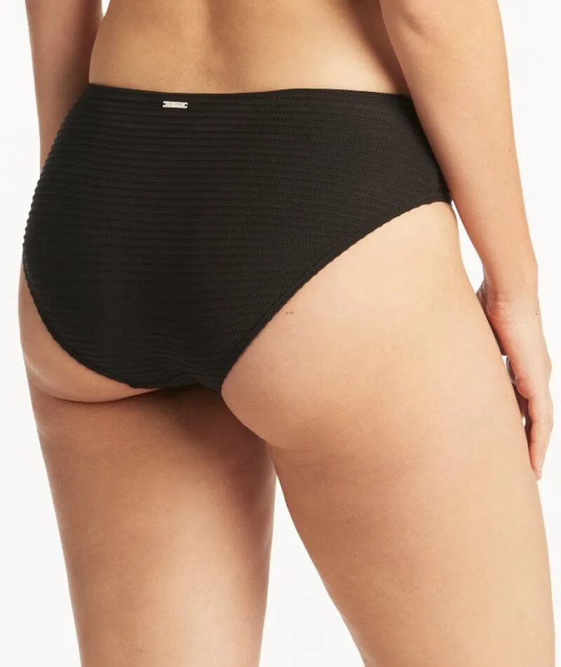Sea Level Spinnaker Mid Bikini Brief - Black