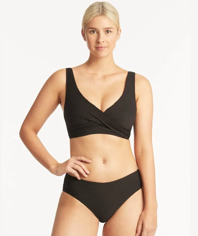 Sea Level Spinnaker Mid Bikini Brief - Black