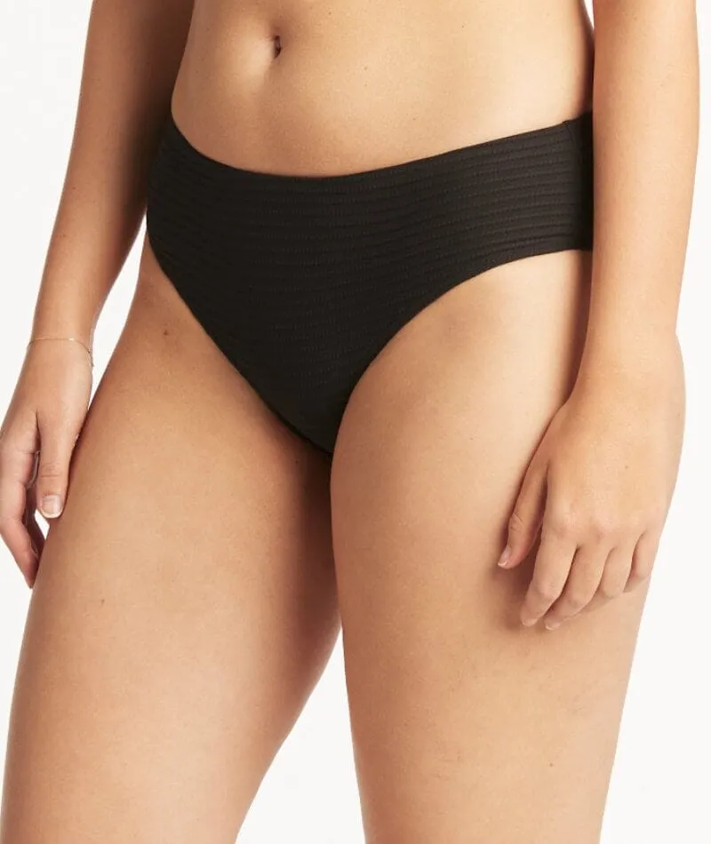 Sea Level Spinnaker Mid Bikini Brief - Black