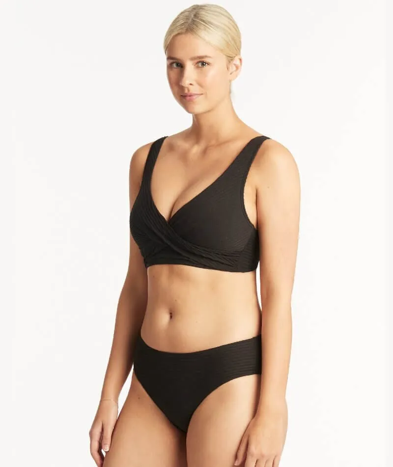 Sea Level Spinnaker Mid Bikini Brief - Black