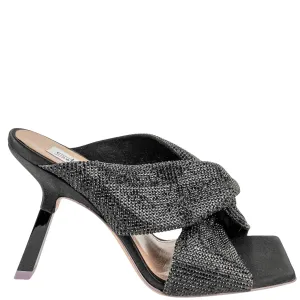 Sebastian Paris Crystal Mules in Black