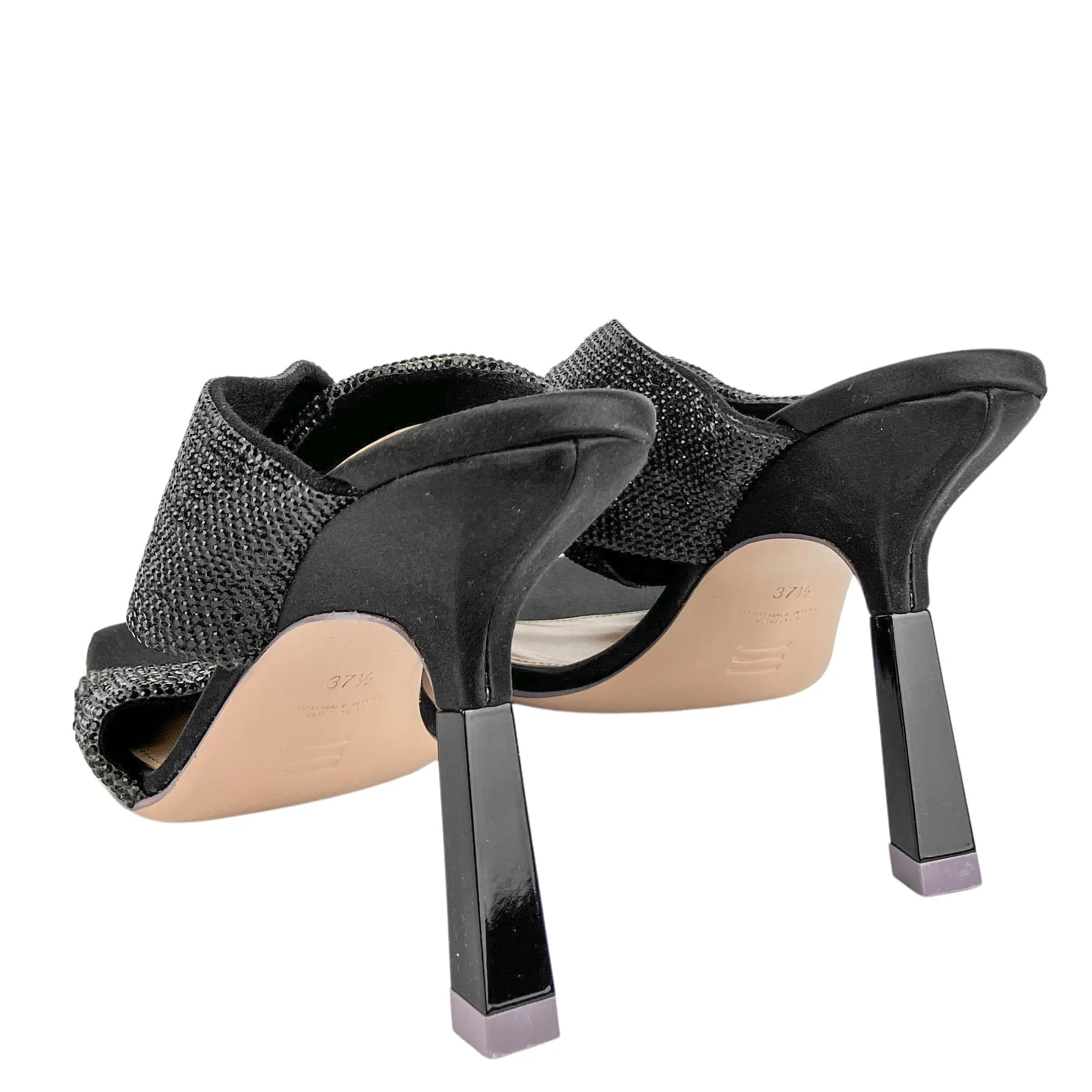 Sebastian Paris Crystal Mules in Black